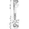 Впускной механизм ALCAPLAST с нижней подводкой и металлической резьбой 3/8